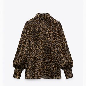 ZARA leopard print blouse
